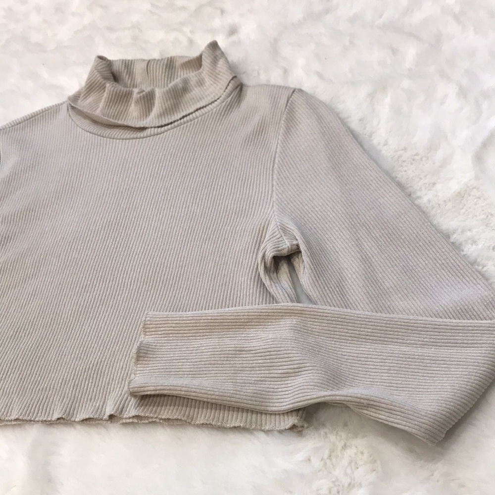M/L Aritzia Ribbed Cropped Turtleneck